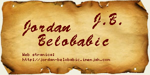 Jordan Belobabić vizit kartica